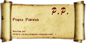 Popu Panna névjegykártya